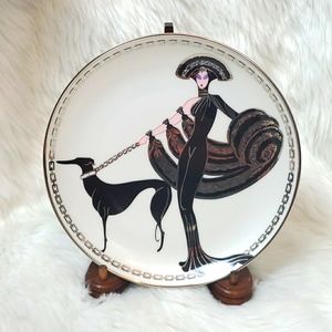 Vintage House of Erte Franklin Mint Symphony in Black art deco plate pottery